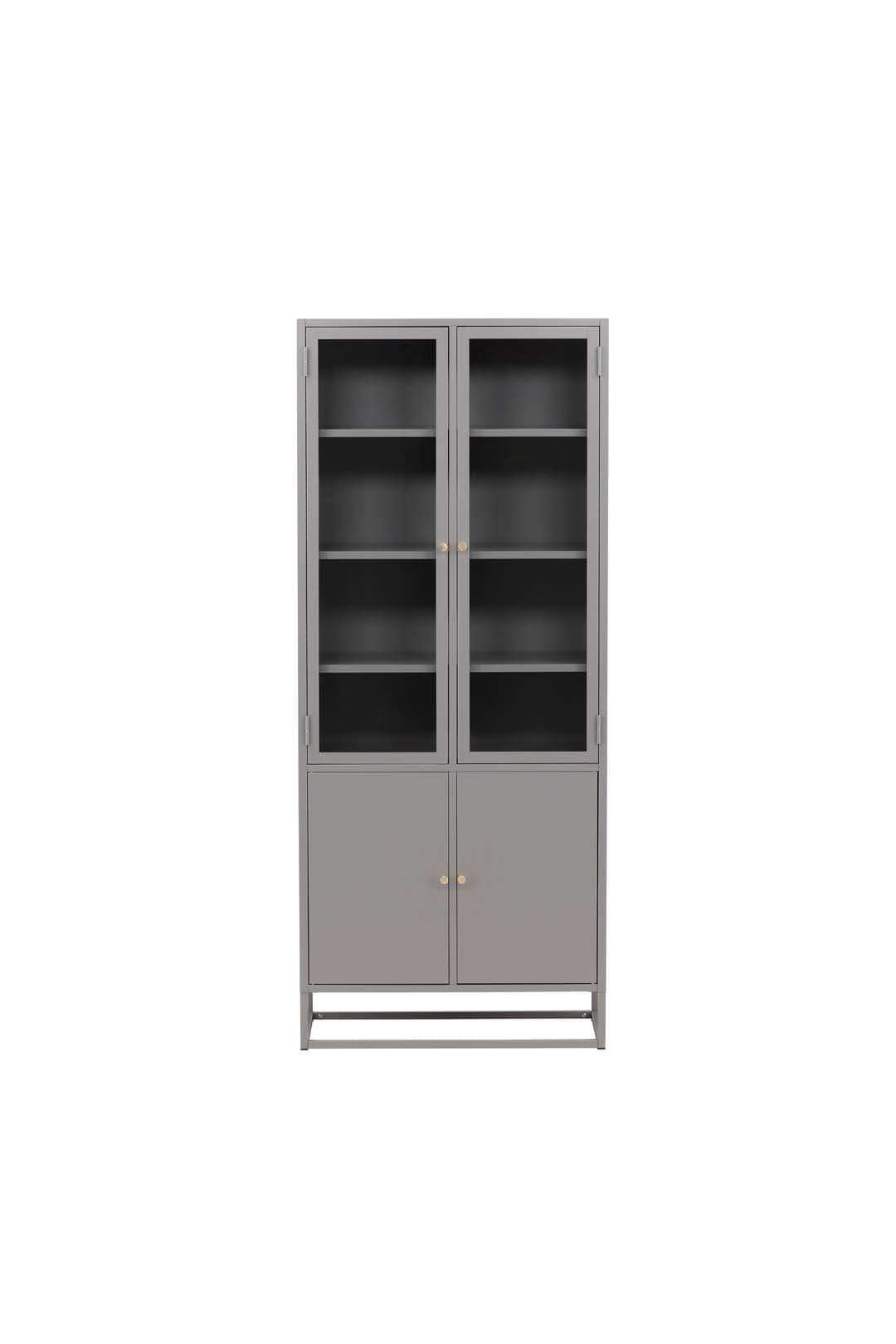 Bakal Vitrinenschrank 2 Glastüren, 2 Türen hellgrau.