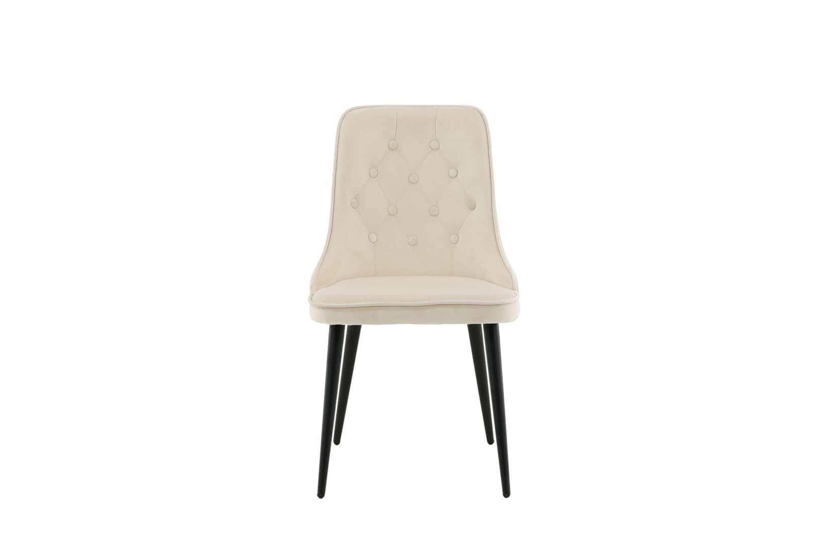 VelvetDeluxe Esszimmerstuhl Velour beige, schwarz.