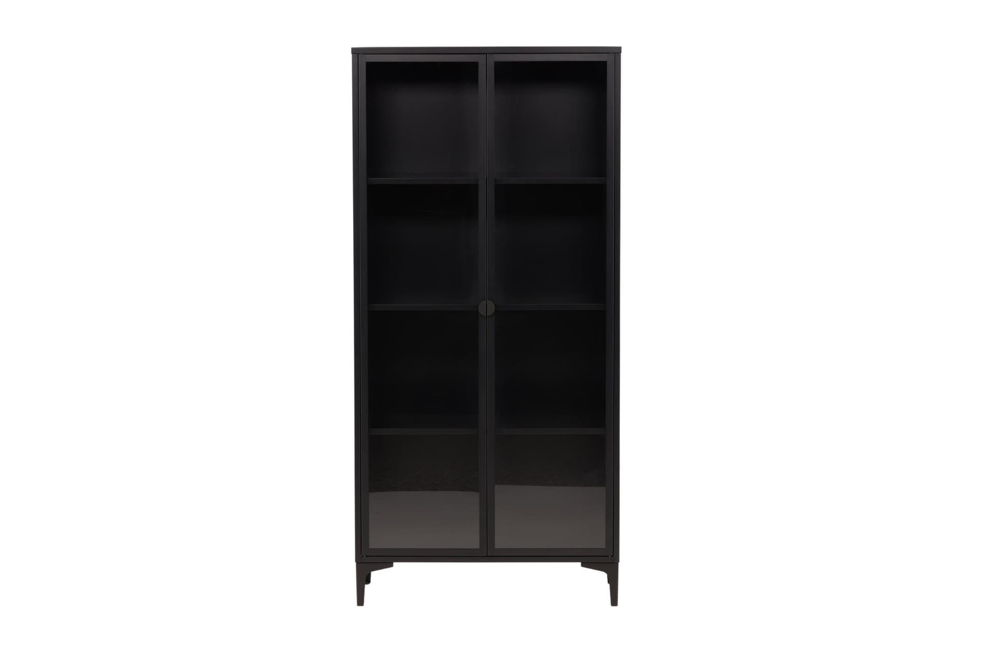 Piring Vitrinenschrank 2 Glastüren schwarz.