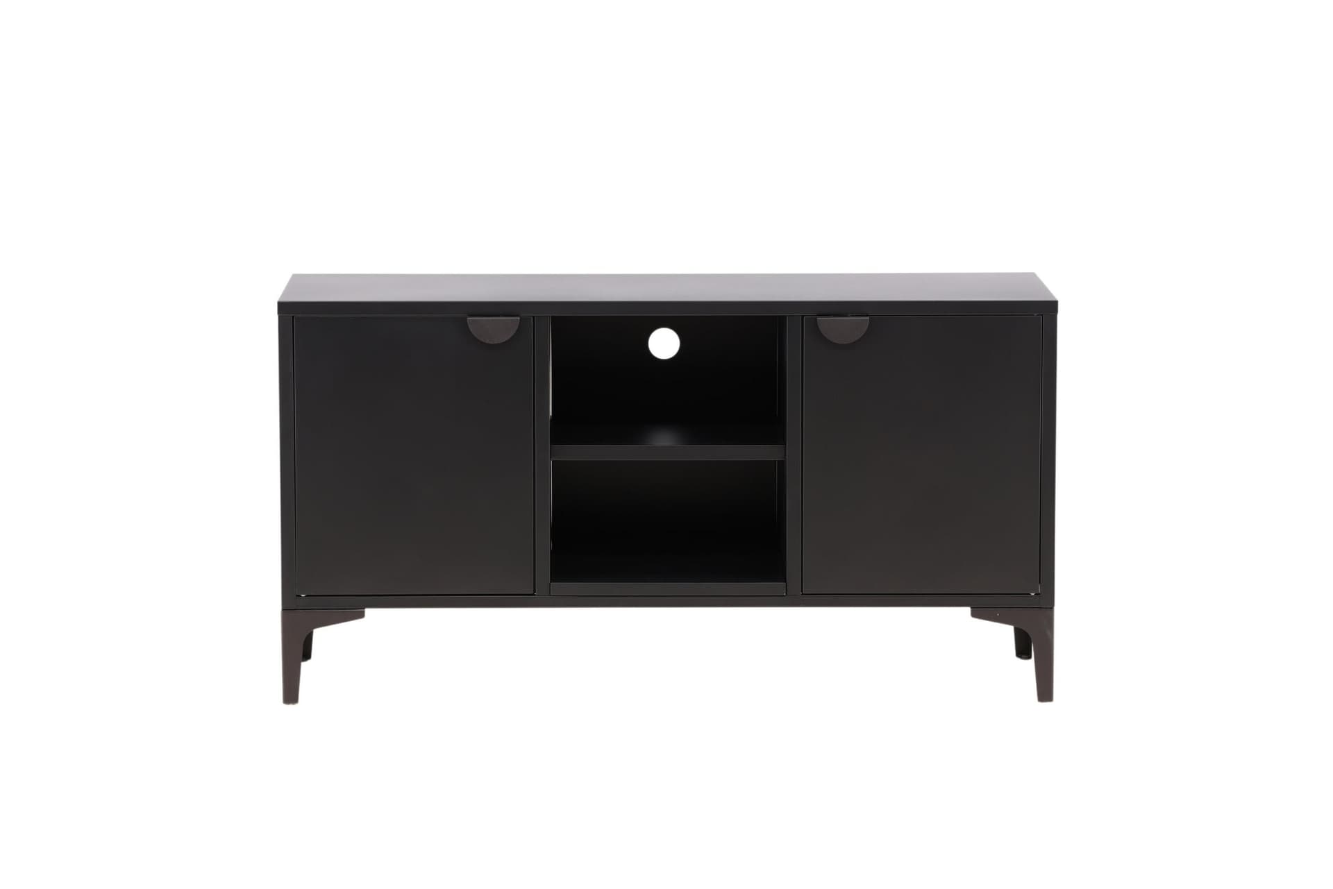 Piring TV Tisch 2 Türen, 2 Regalböden schwarz.