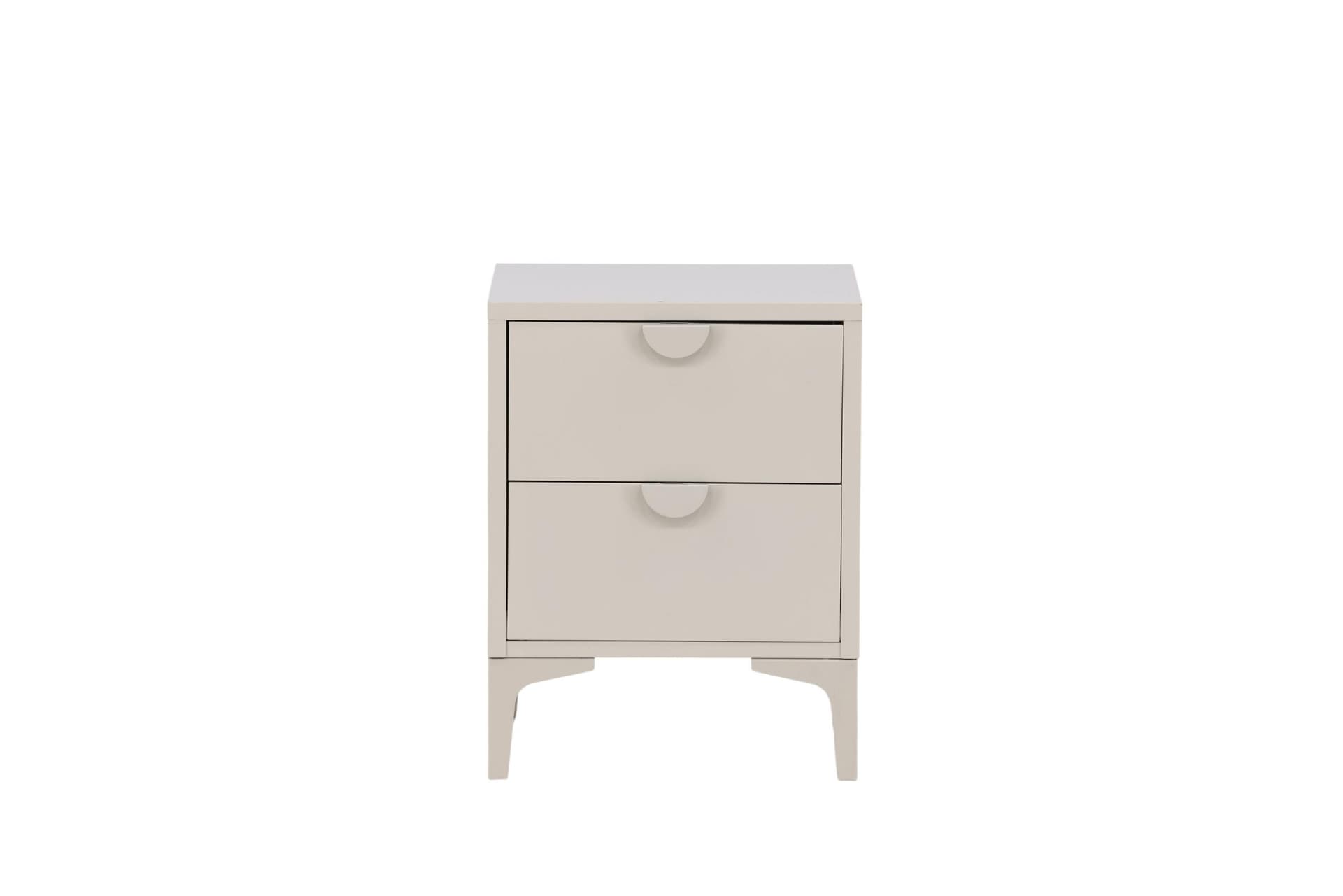 Piring Nachttisch 2 Schubladen Stahl beige.