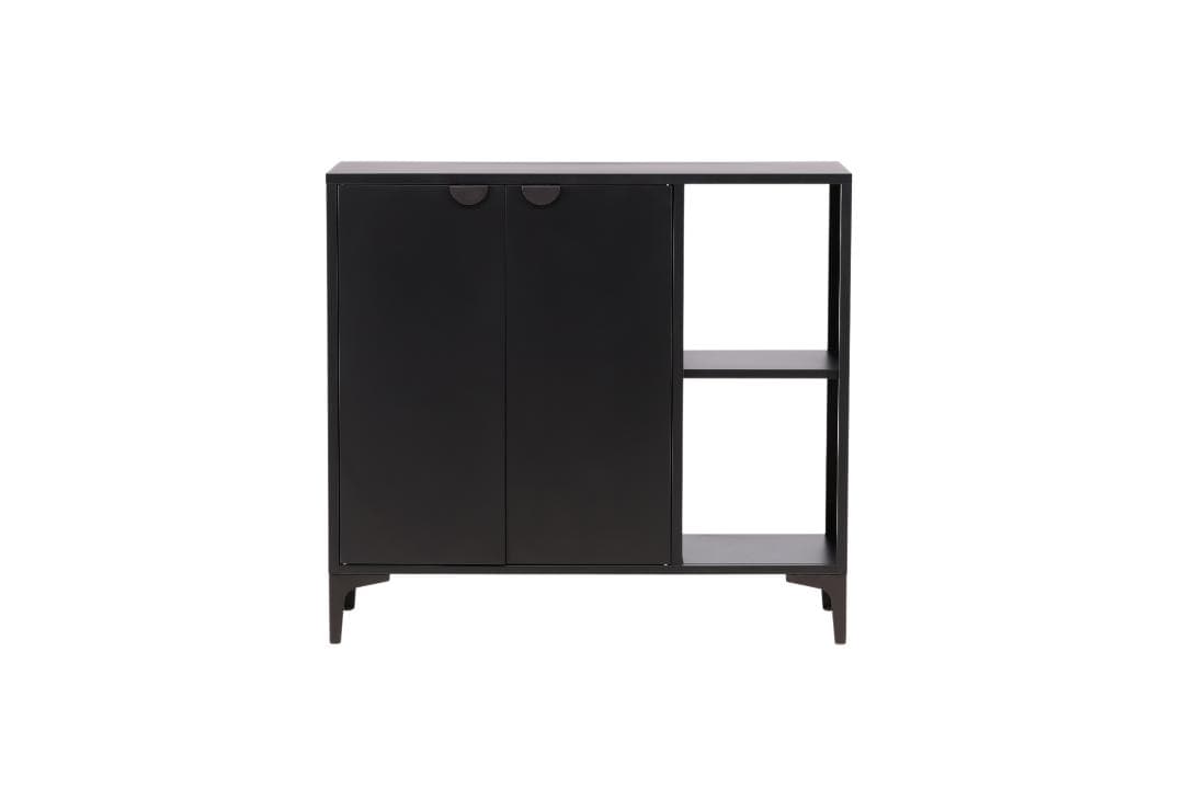 Piring Sideboard 2 Türen, 2 Regale schwarz.