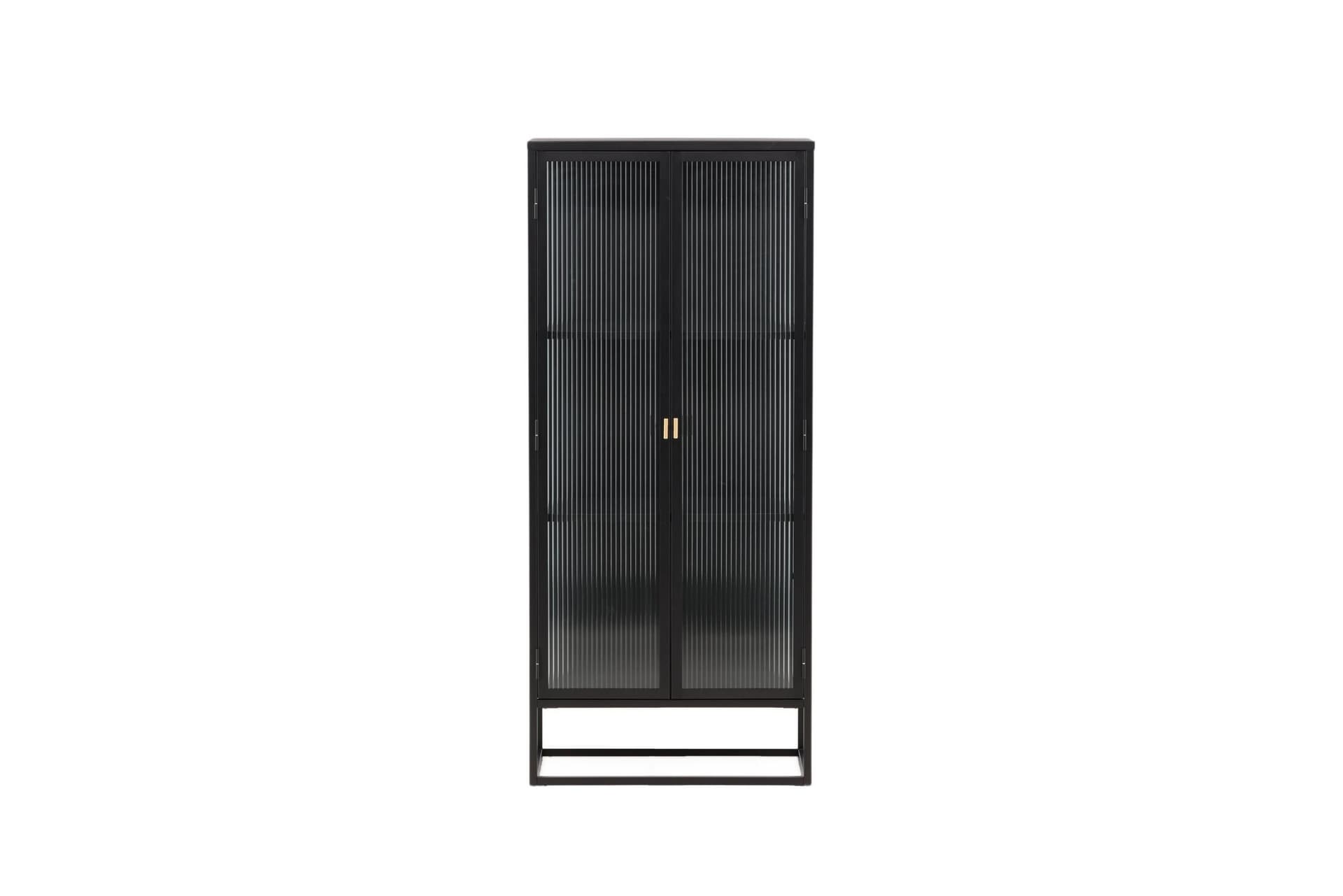 Garis Vitrinenschrank 2 Glastüren schwarz.