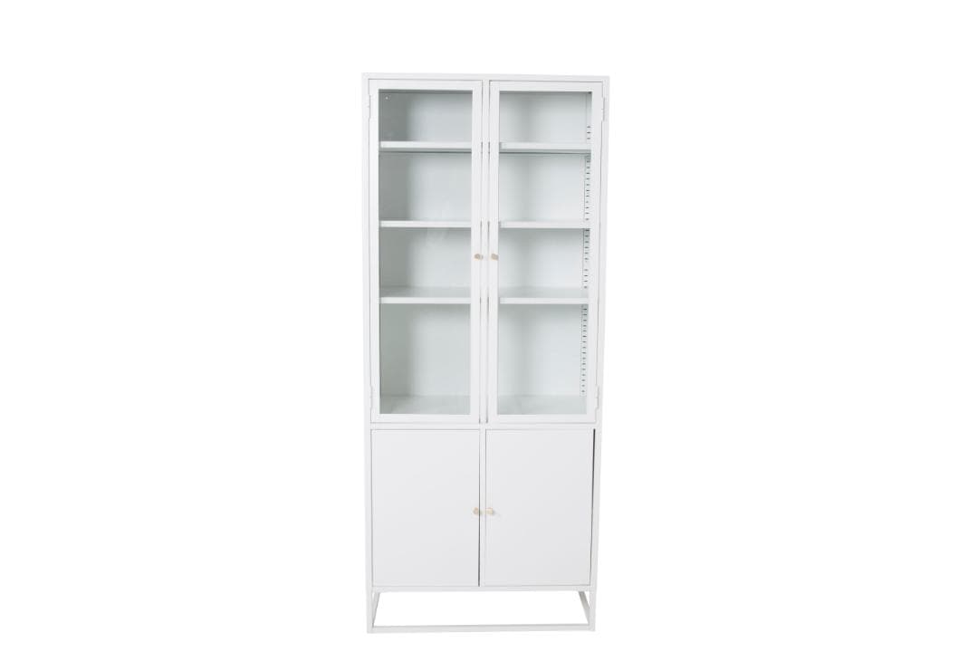 Bakal Vitrinenschrank 4 Türen weiß.