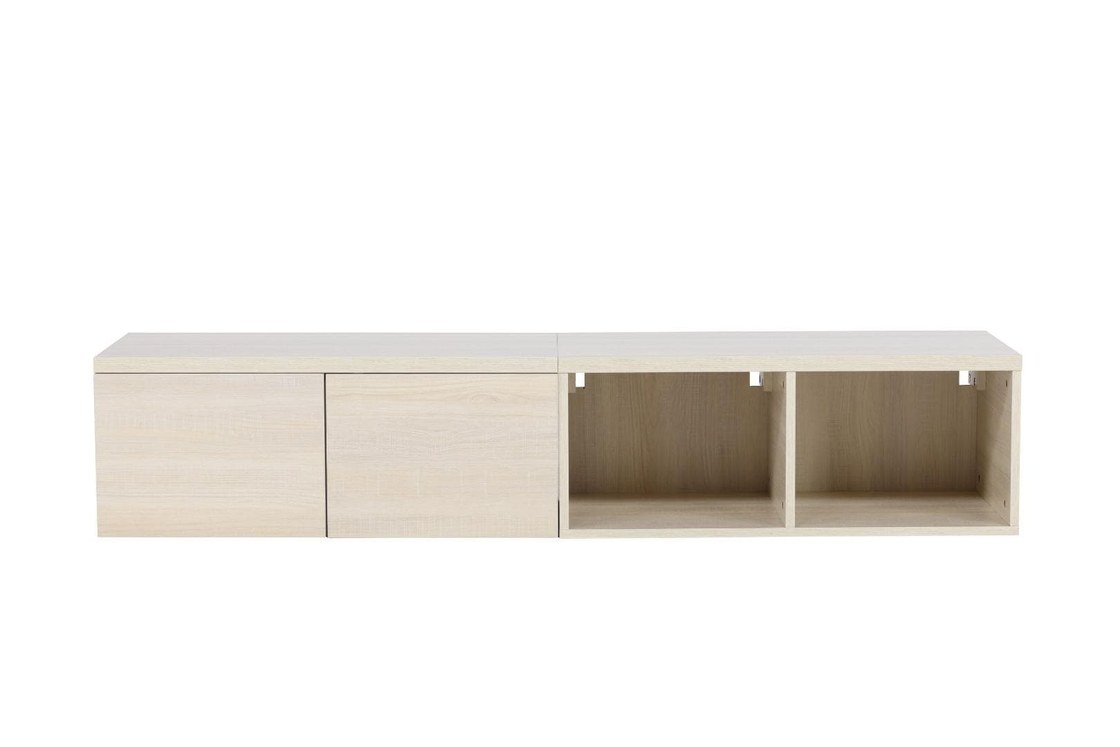 Nomi TV Tisch 2 Türen, 4 Regale whitewash.