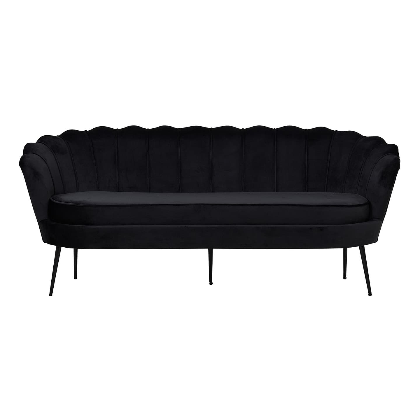 Nice Sofa 3 Personen velour schwarz.