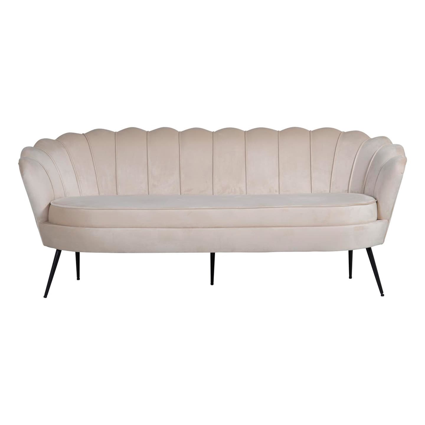 Nice Sofa 3 Personen velour beige.