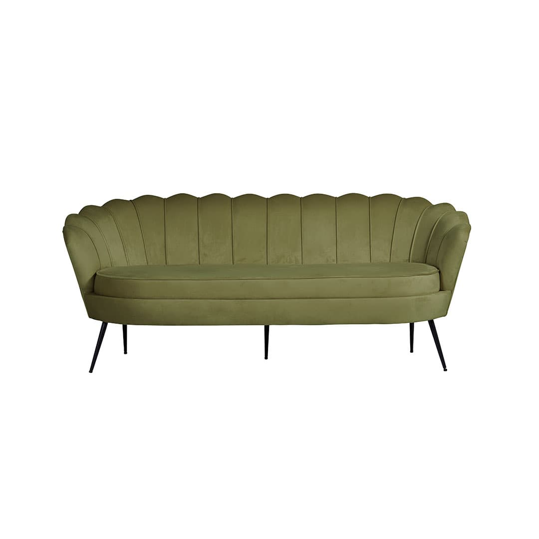 Nice Sofa 3 Personen velour grün.