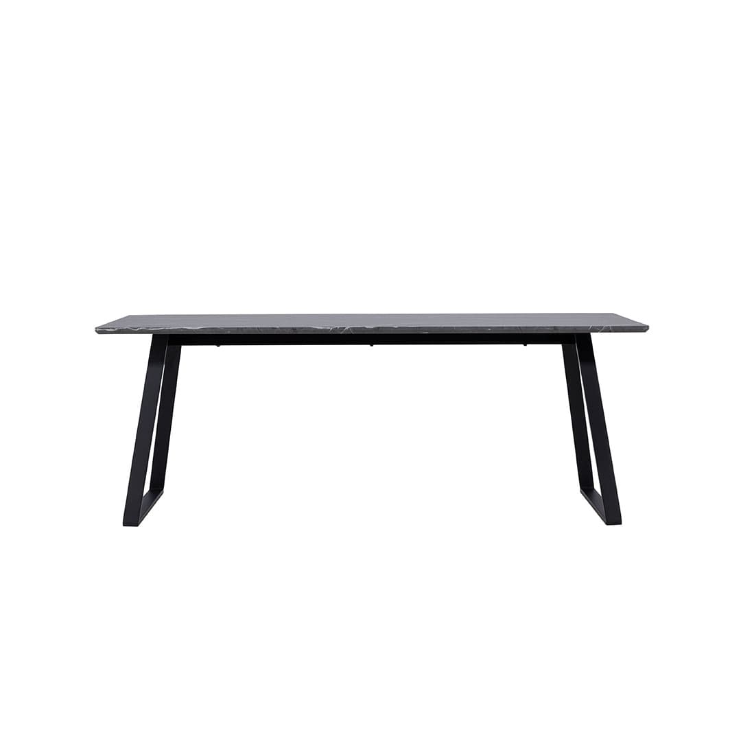 Malaga Esstisch Marmor dekor 90x200cm dunkel grau,schwarz.