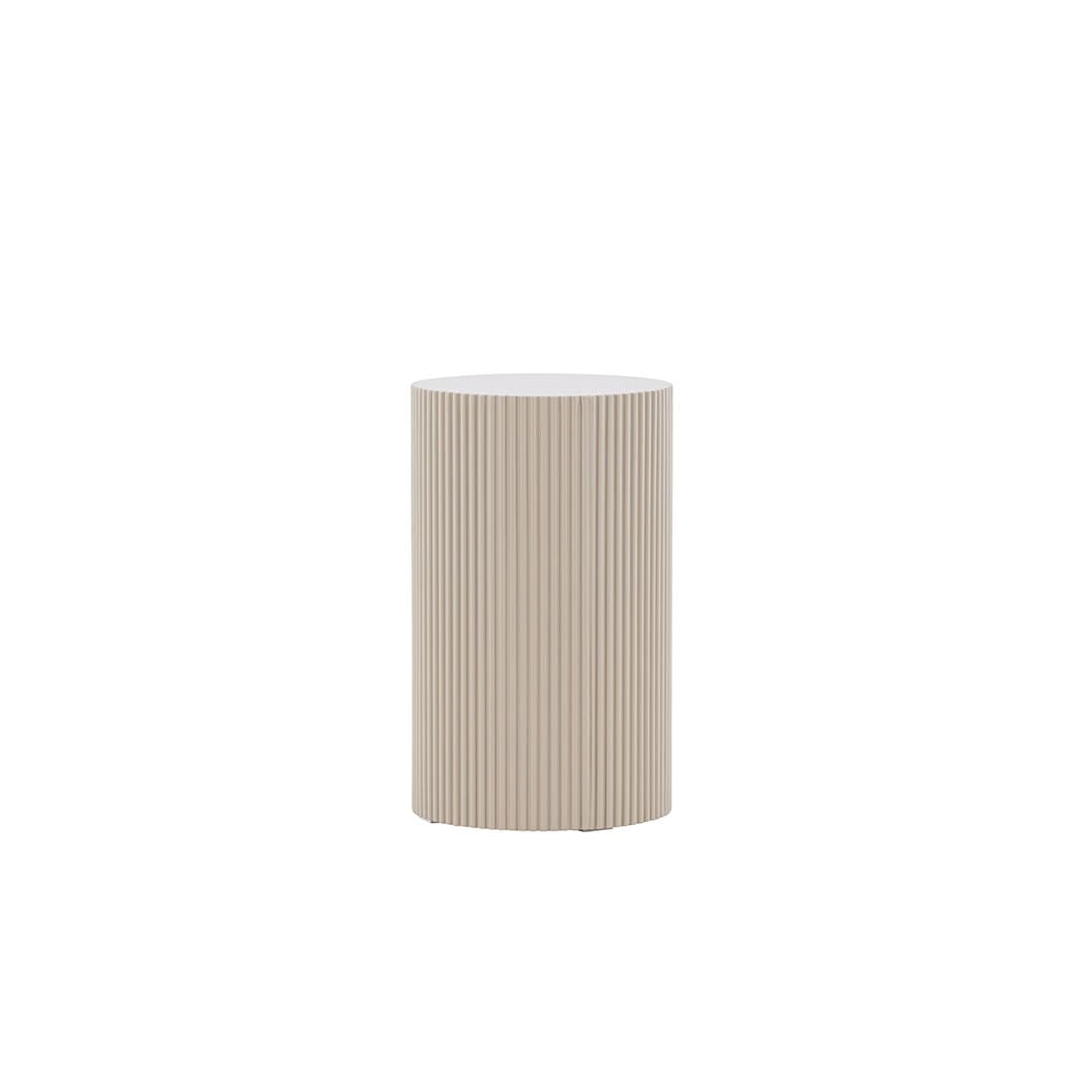 Lenox Ecktisch Ø30 cm Sockel beige.