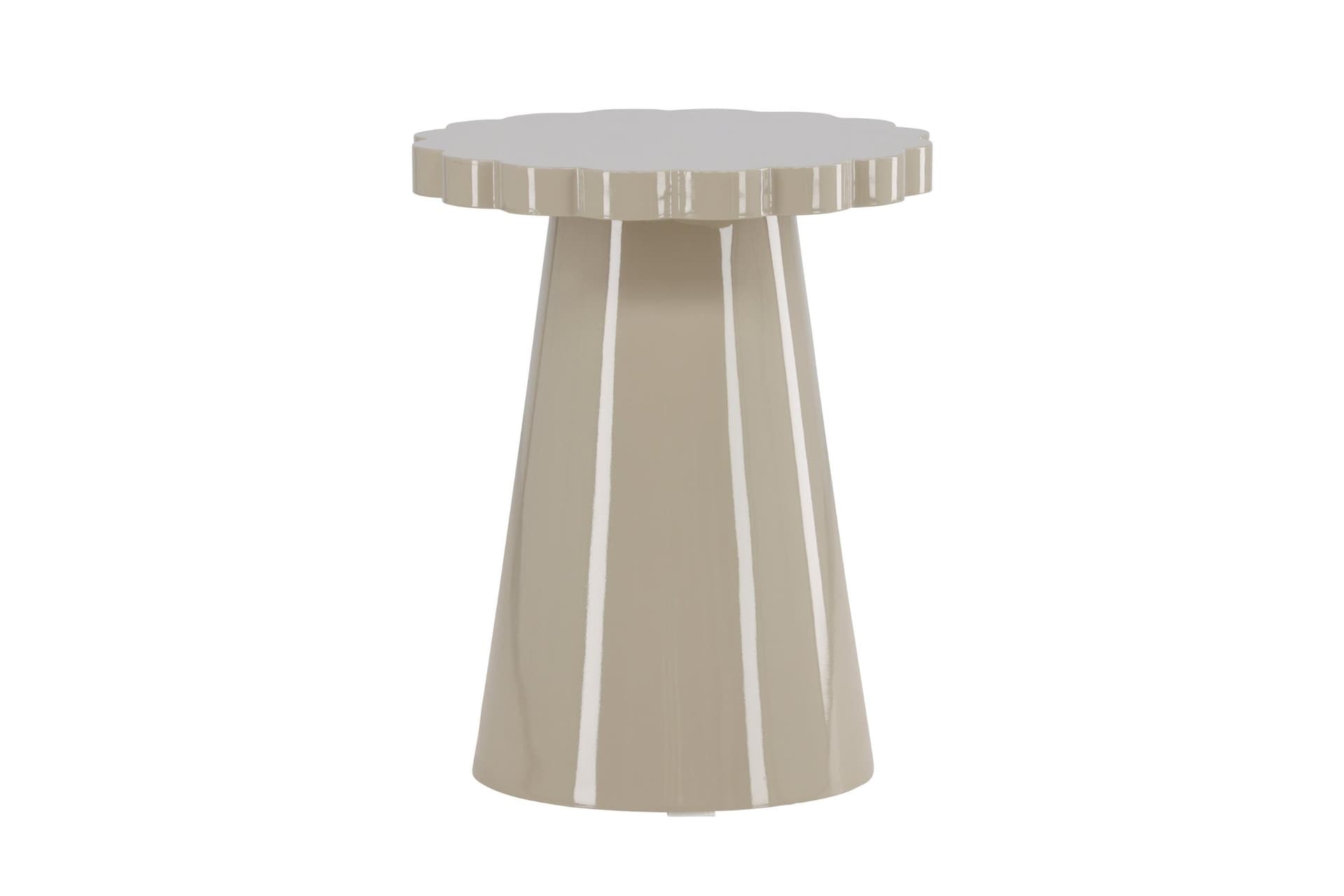 Krull Beistelltisch weiß Nachttisch Ø45 cm beige.