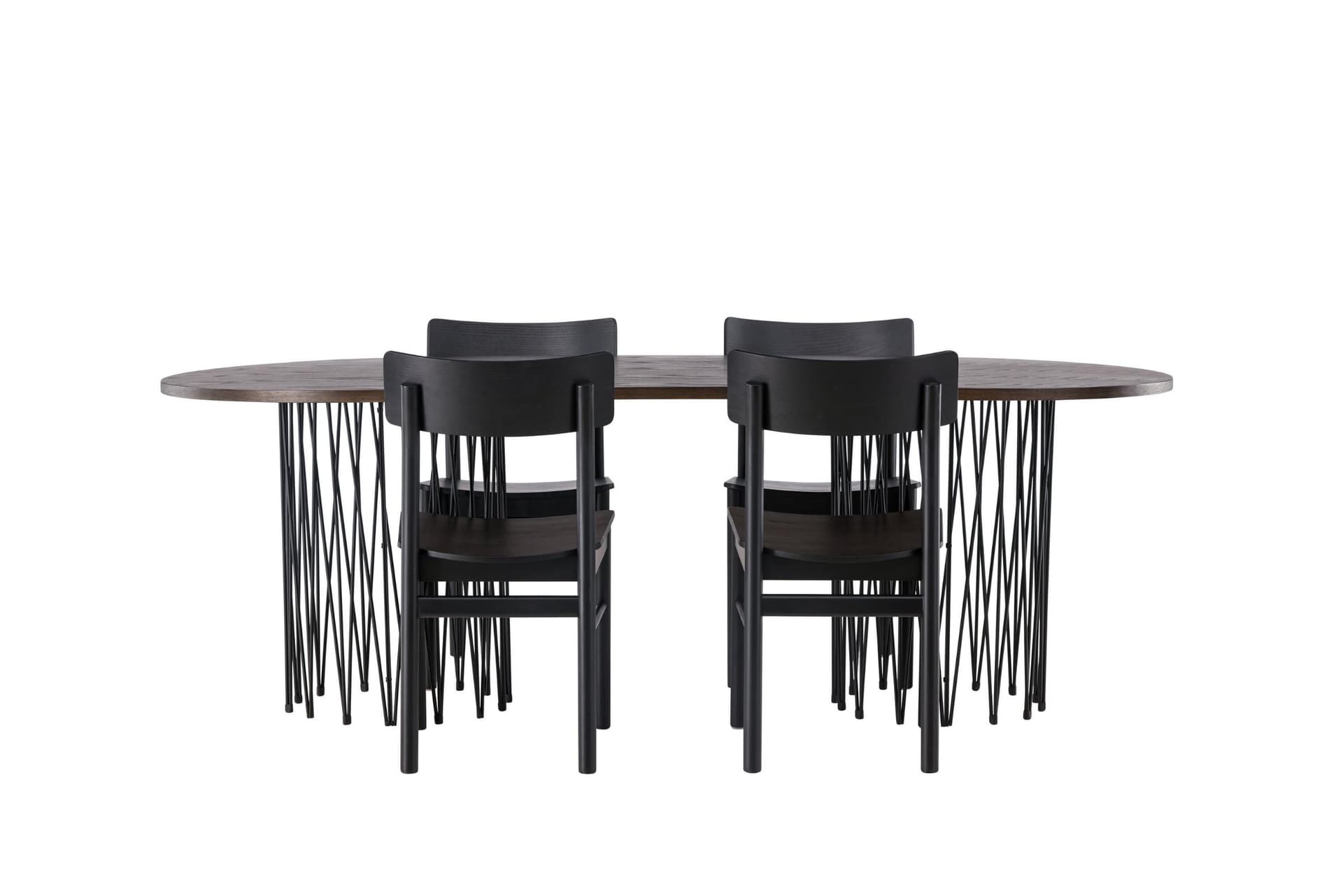 Stone Essgruppe Esstisch Mokka 4 Stühle schwarz.