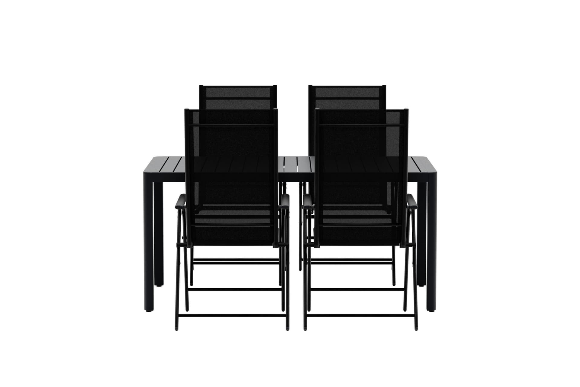 Giardini Gartenset Tisch 90x150 cm schwarz 4 Stühle schwarz.