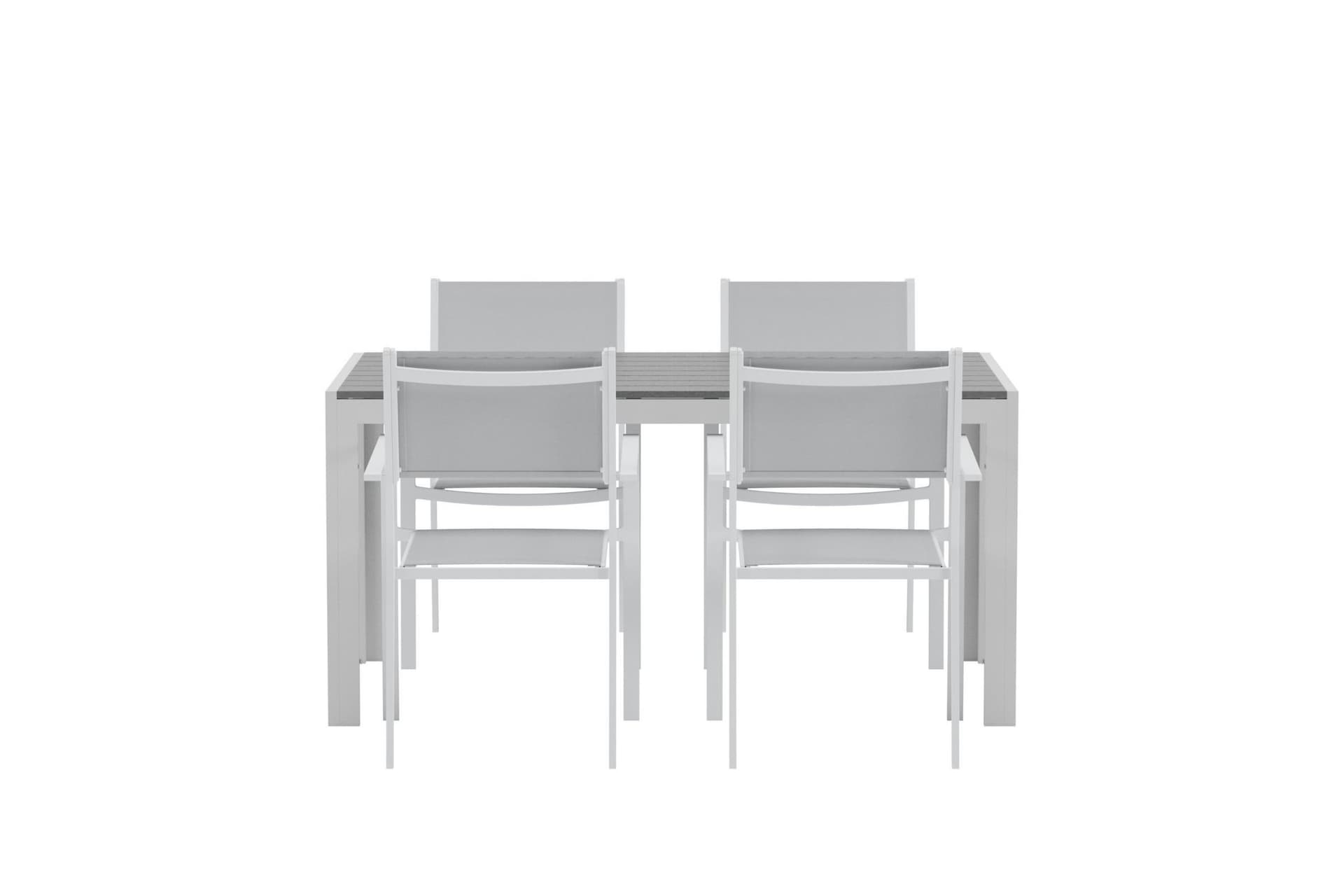 Break Gartenset Tisch 90x150 cm grau 4 Stühle grau.