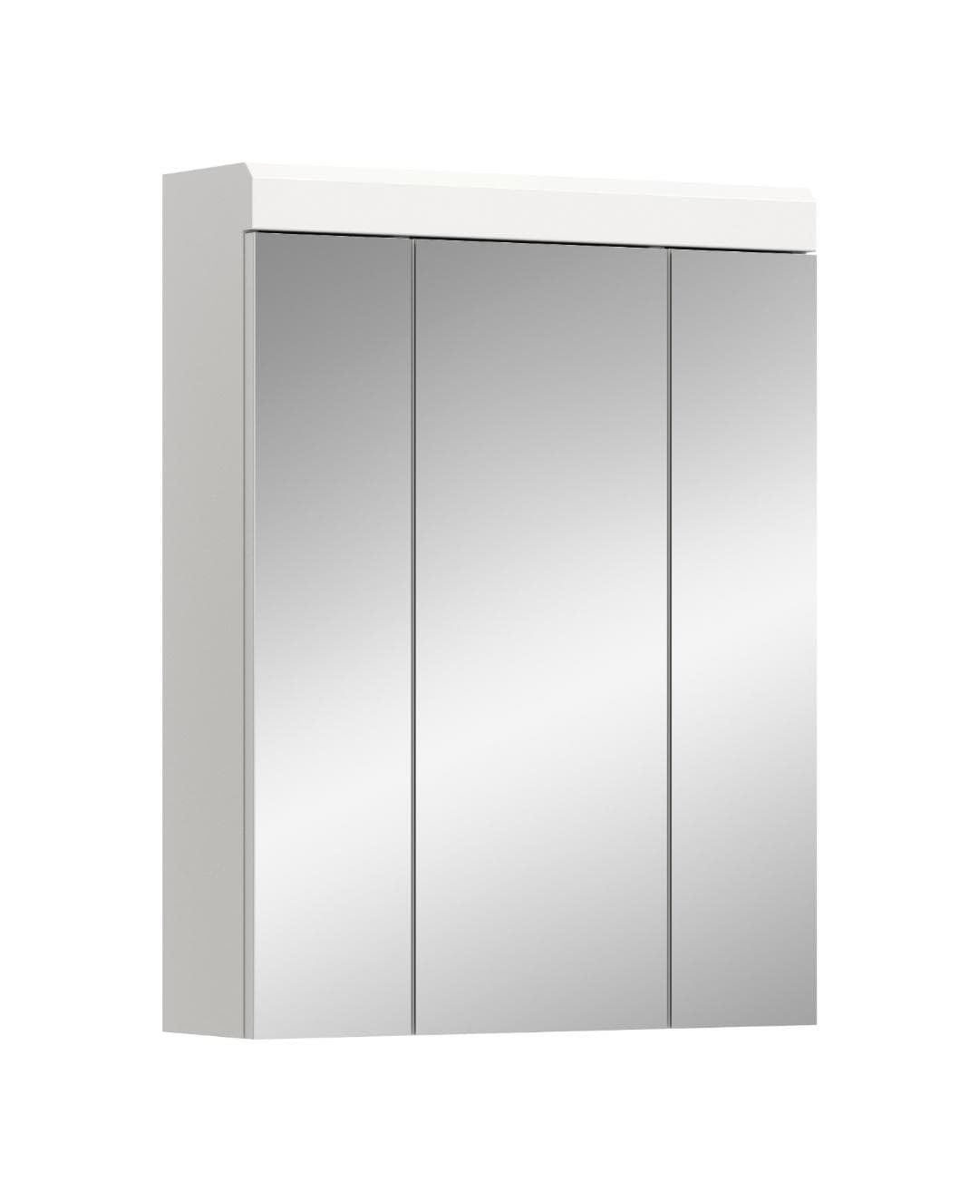 Scout Spiegelschrank Bad 3 Spiegeltüren Weiß hochglanz, weiß.