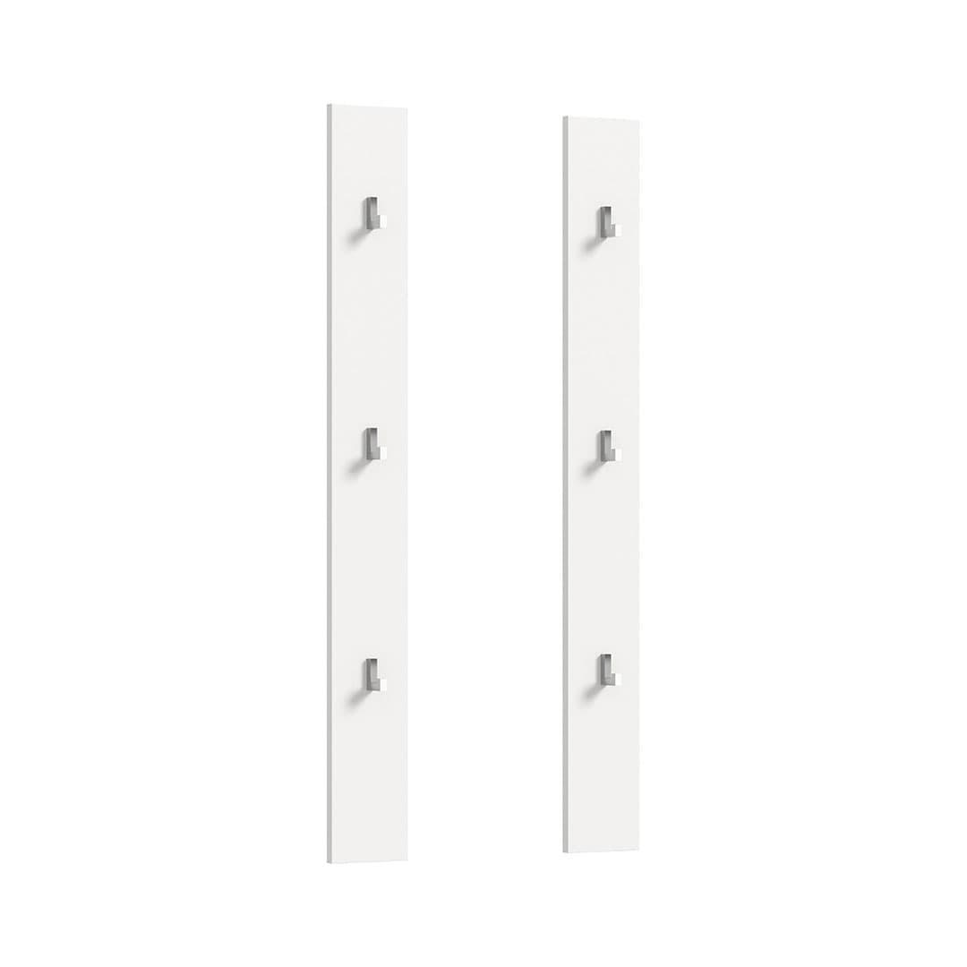 ProjektX Wandgarderobe Set mit 2 6 Haken weiß Hochglanz.