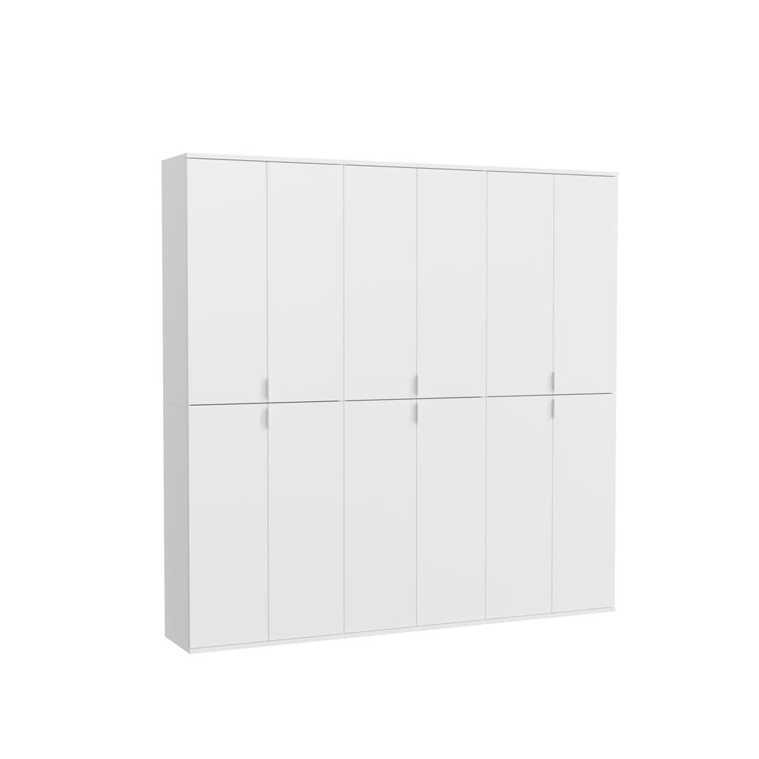 ProjektX Kleiderschrank 12 Türen weiß.