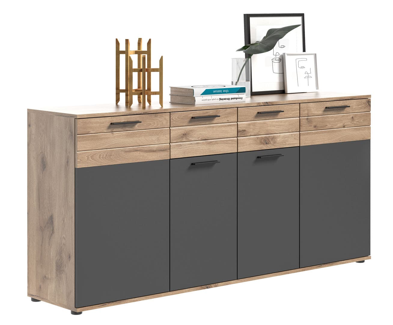 Mason Sideboard 4 Türen, 1 Schublade Eiche dekor.