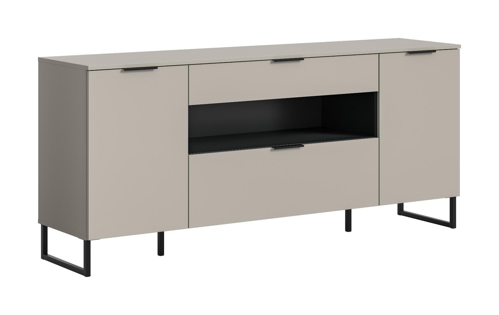 Noida Sideboard 2 Türen, 1 Klappentür, 1 Schublade, 1 Regal Kaschmir Dekor.