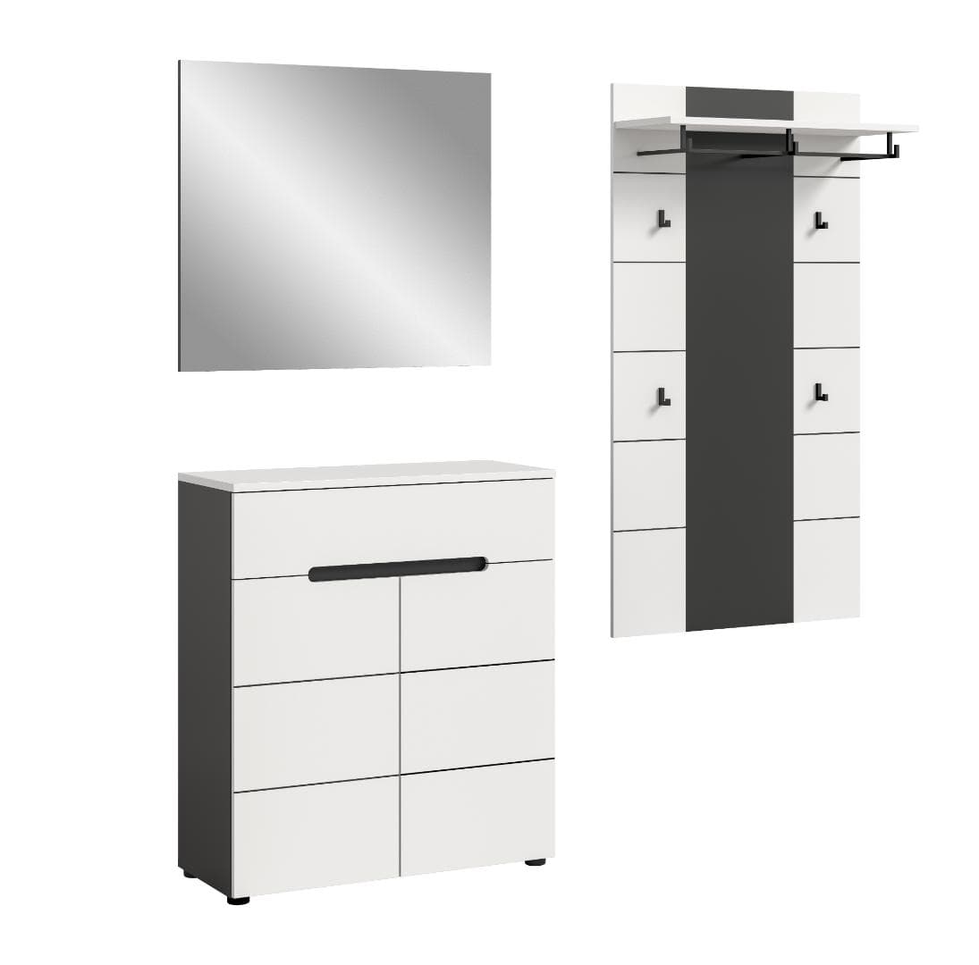 Canu Garderobenmöbel Set C36 weiß, grau.