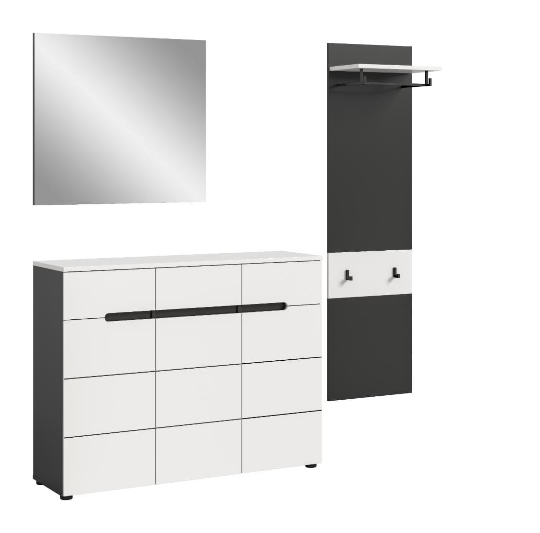 Canu Garderobenmöbel Set C30 weiß, grau.