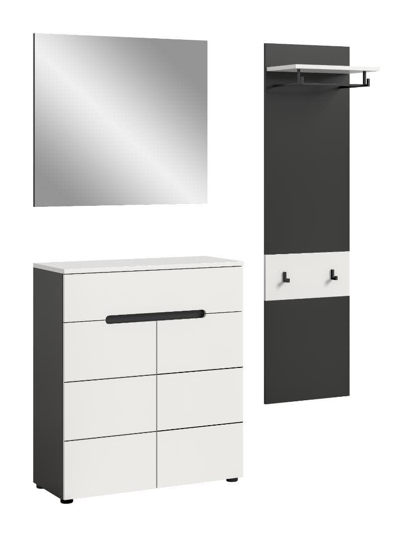 Canu Garderobenmöbel Set C37 weiß, grau.