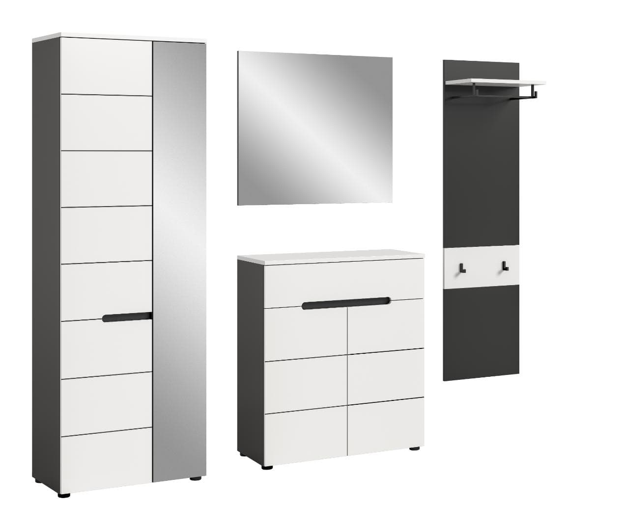 Canu Garderobenmöbel Set C33 weiß, grau.