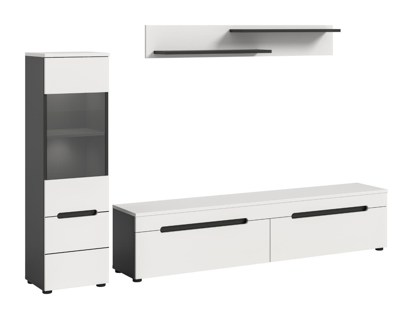 Canu Regal C7 System inkl. Beleuchtung weiß, dunkelgrau.