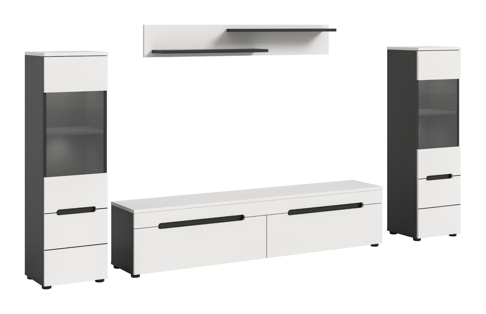 Canu Regal C6 System inkl. Beleuchtung weiß, dunkelgrau.