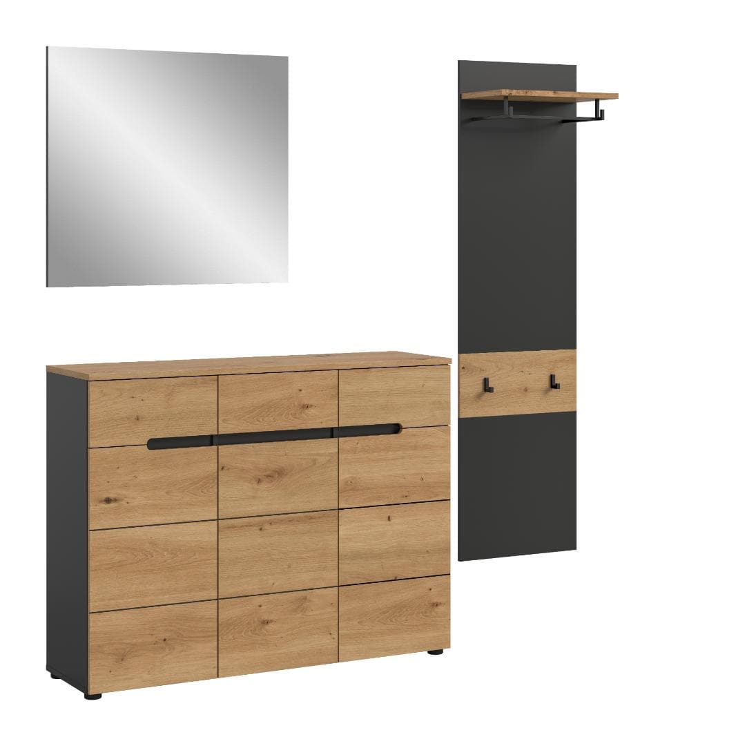 Canu Garderobenmöbel Set C22 Eiche Dekor, grau.