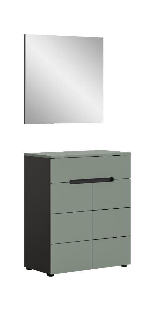 Canu Garderobenmöbel Set C18 staubgrün, dunkelgrau.