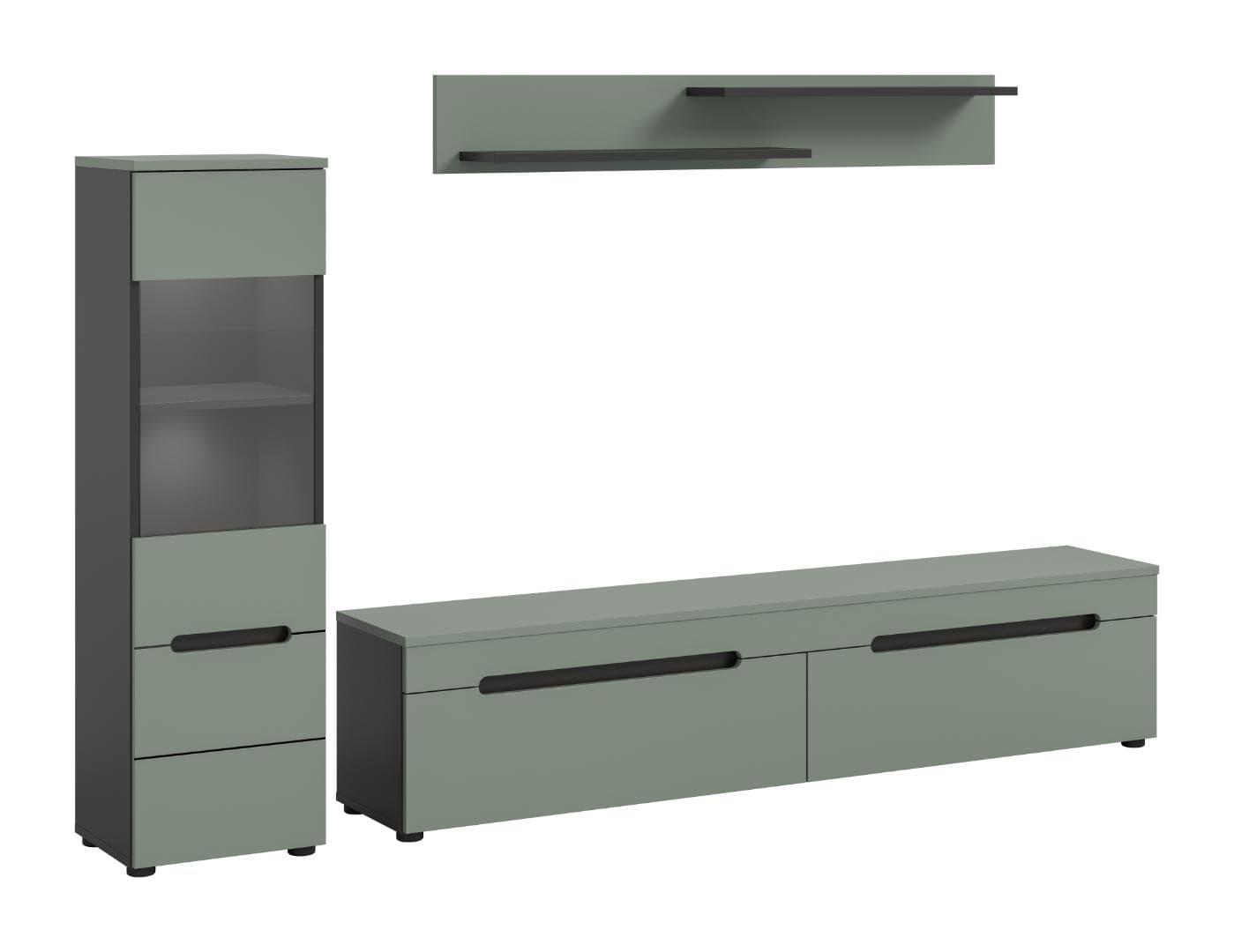 Canu Regal C2 System inkl. Beleuchtung staubgrün, dunkelgrau.