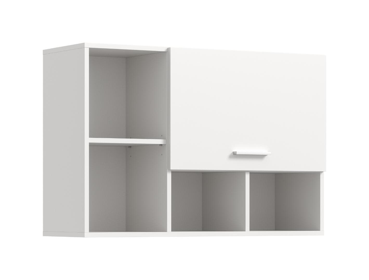Free Badschrank Wandhängend 1 Klappentür, 4 Regale weiß.