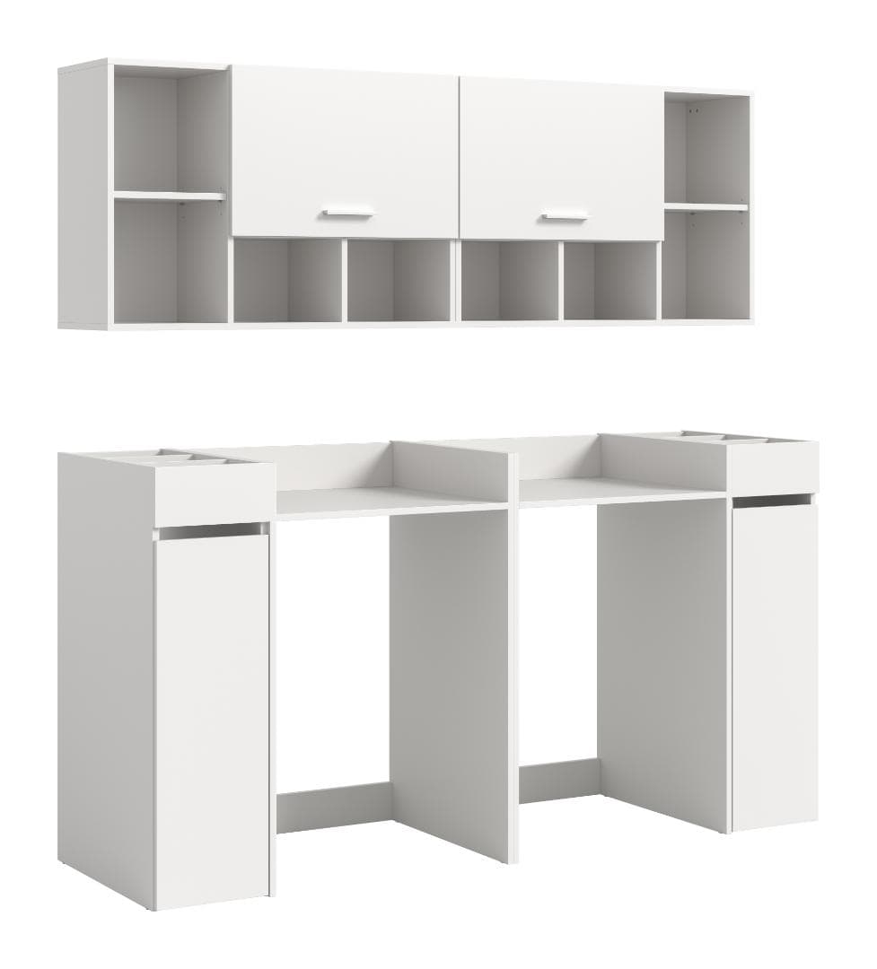 Free Waschmaschinenschrank 2 Klappentüren, 2 Schubladen Weiß.