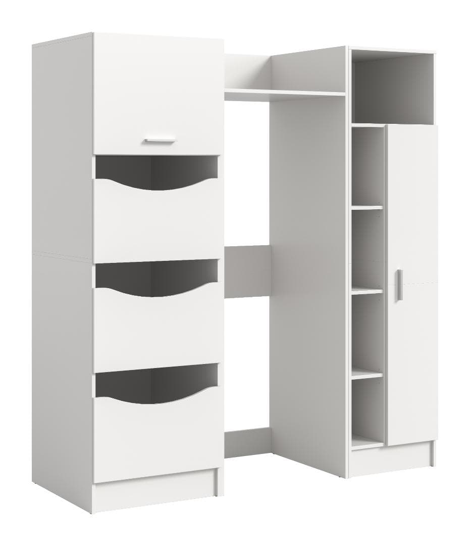 Free Waschmaschinenschrank 4 Türen, 2 Klappentüren, 2 Regale Weiß.
