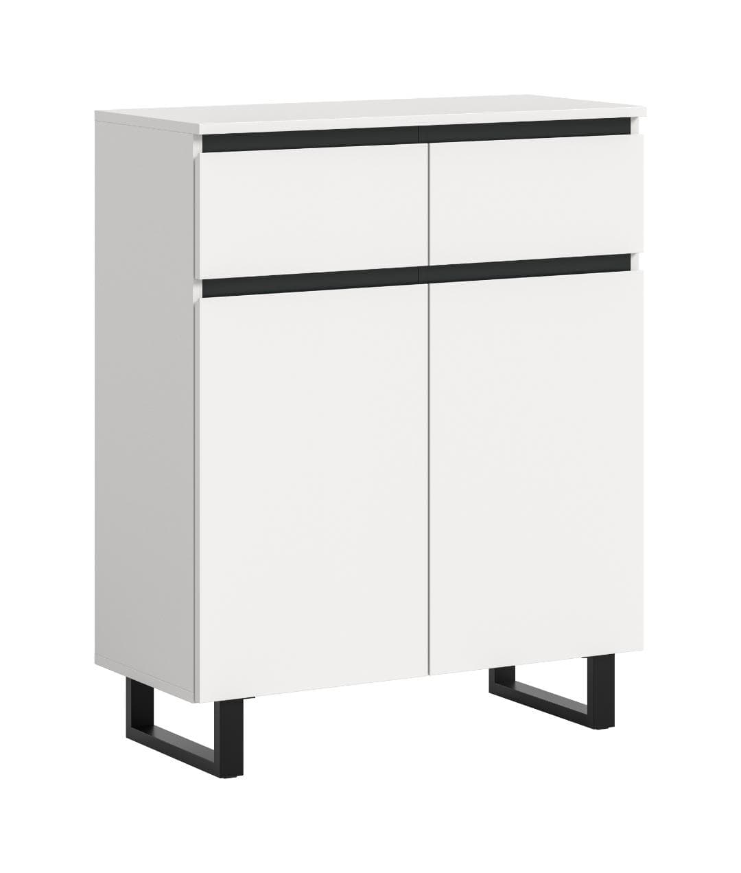 Tomasa Sideboard 2 Türen, 2 Schubladen weiß.
