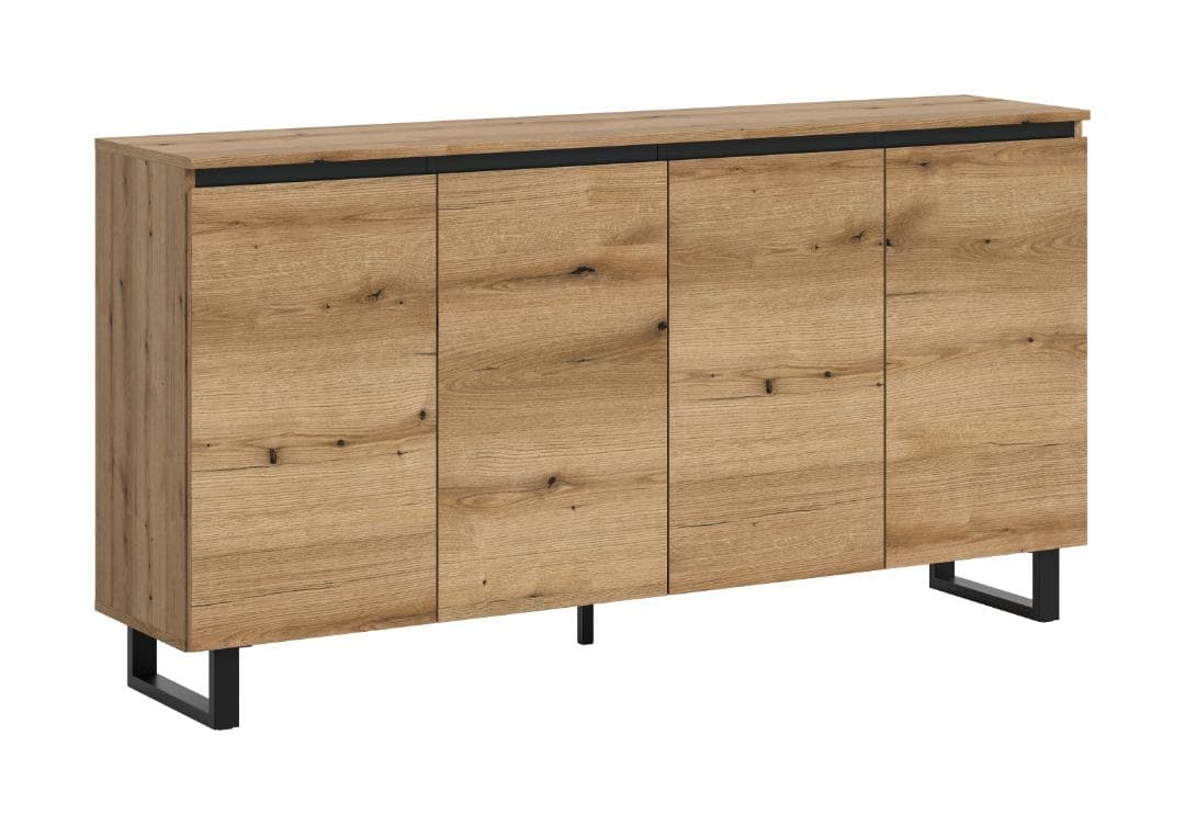 Tomasa Sideboard 4 Türen Eiche Dekor.