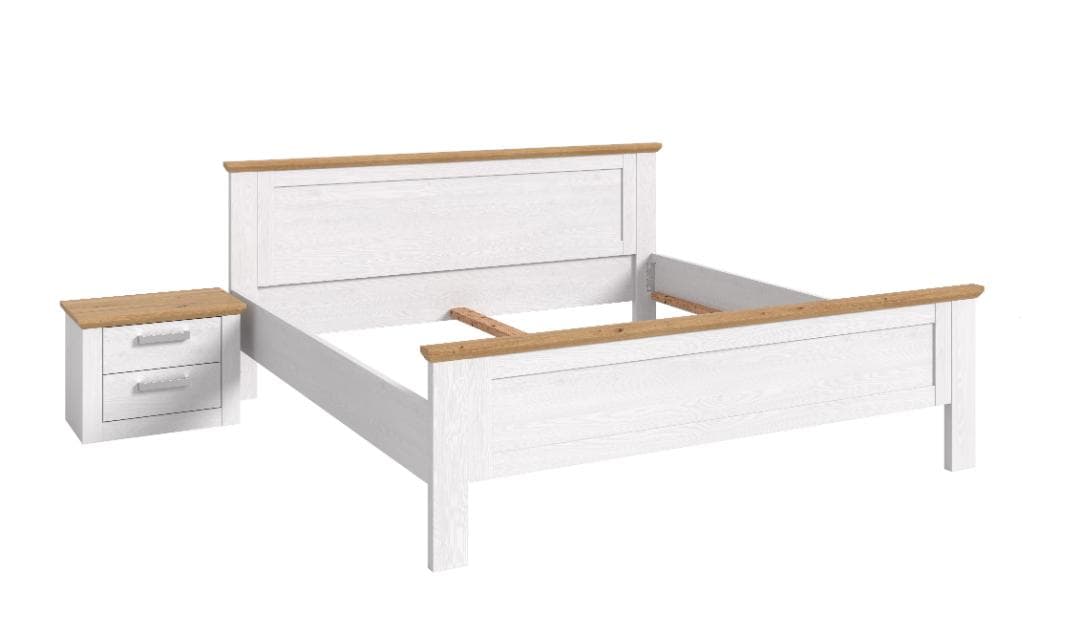 Verona Schlafzimmer-Set Bett 180x200 cm, 1 Nachttisch sibirische Lärche Dekor, Eiche Dekor.