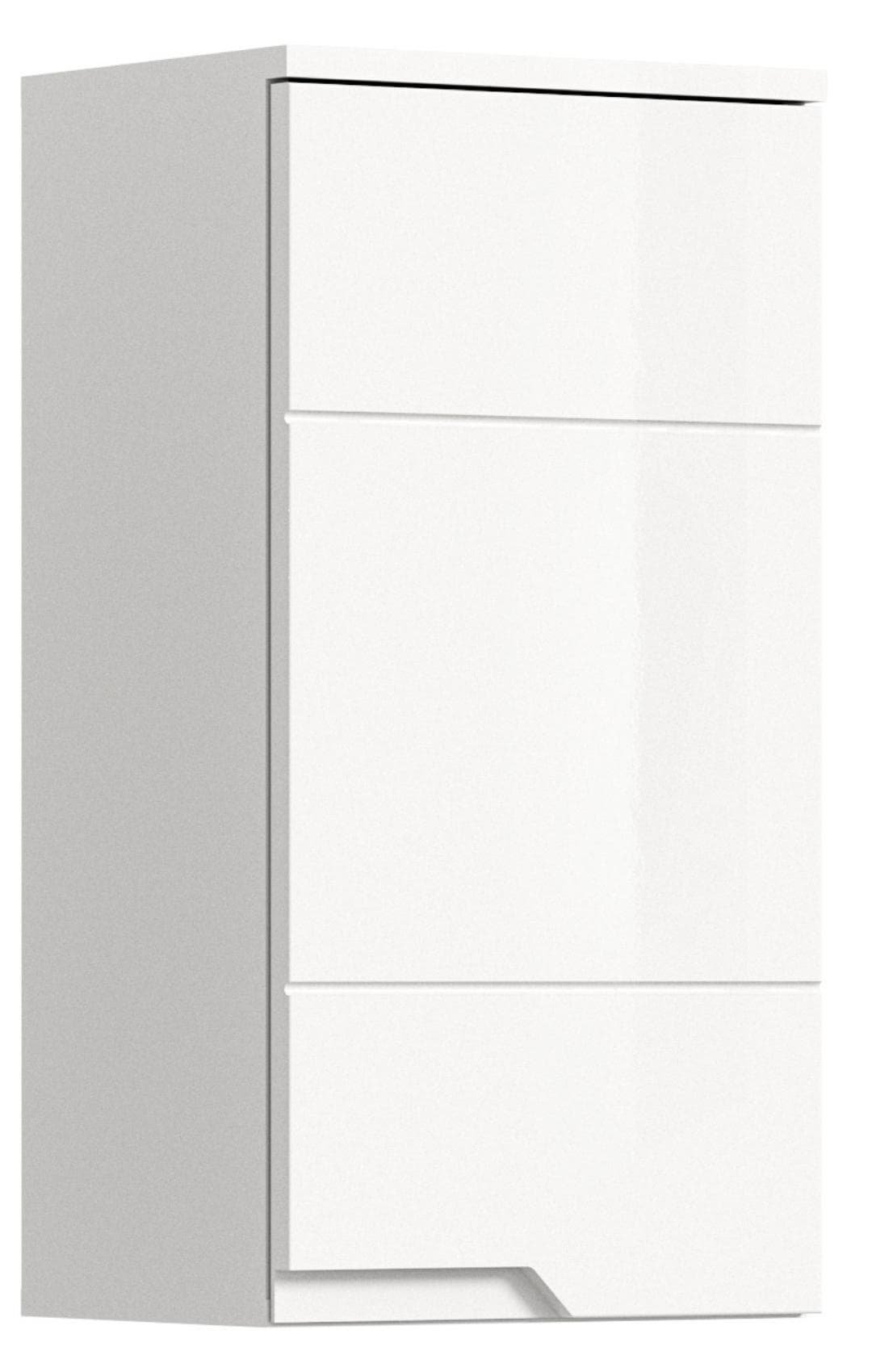 Solero Badschrank Wandhängend 1 Tür Weiß hochglanz, weiß.