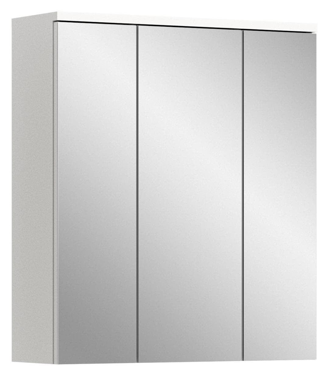 Solero Spiegelschrank Bad 3 Spiegeltüren Weiß hochglanz, weiß.