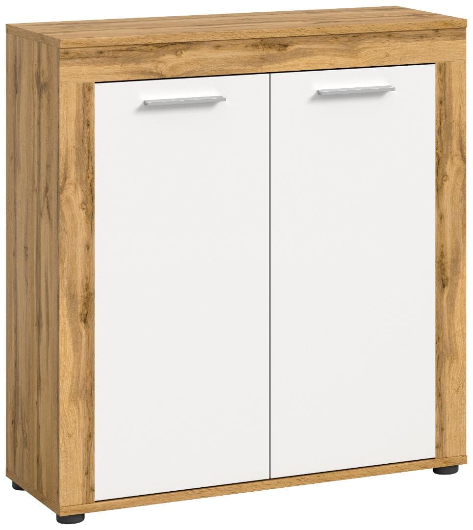 Jam Sideboard 2 Türen Eiche Dekor, weiß.