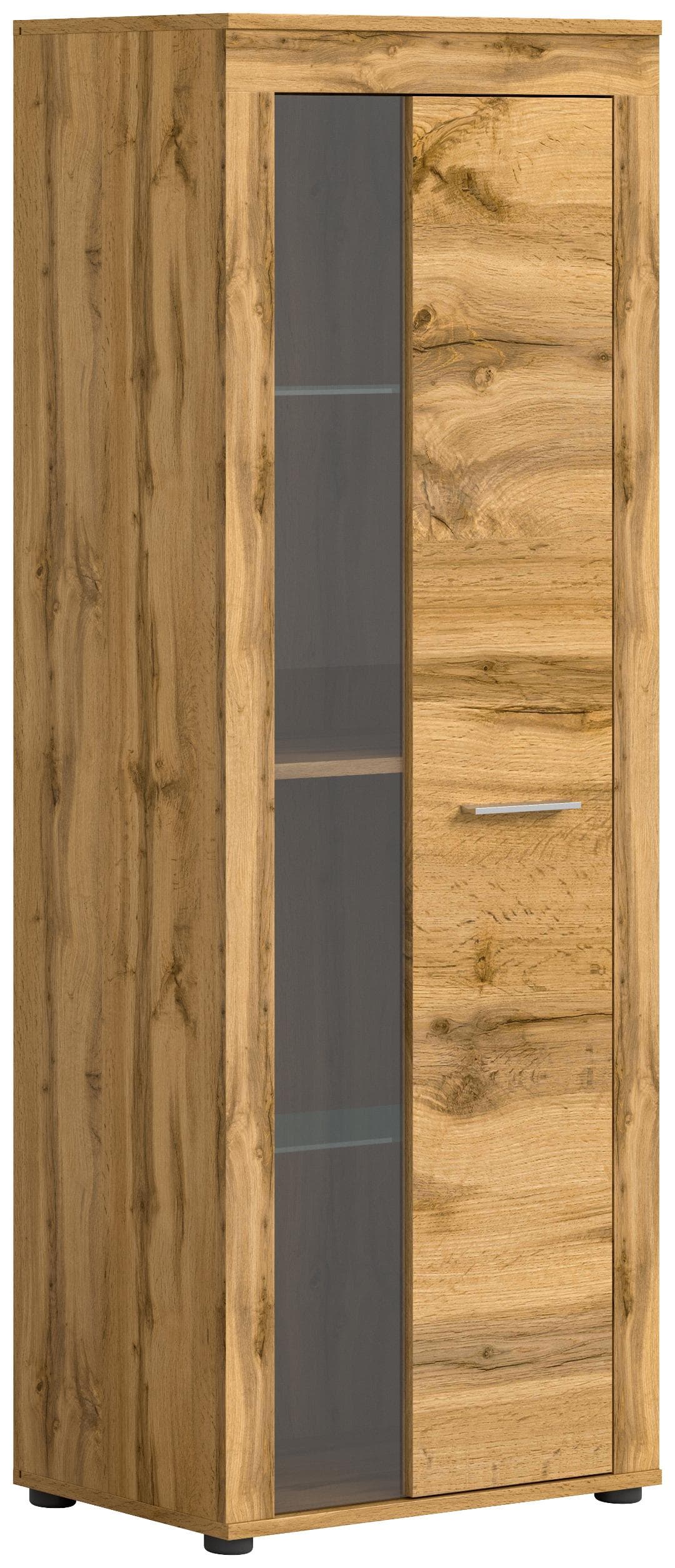 Jam Vitrinenschrank 1 Glastür Eiche Dekor.
