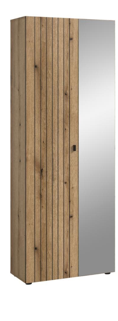 Station Kleiderschrank 1 Tür, 1 Spiegeltür Eiche Dekor.