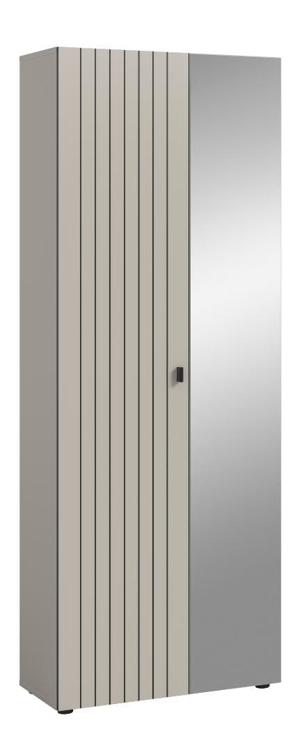 Station Kleiderschrank 1 Tür, 1 Spiegeltür Kaschmir Dekor.