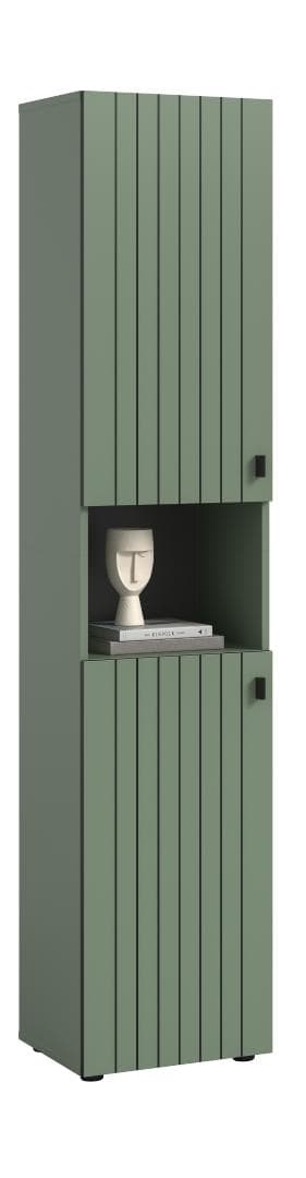 Station Kleiderschrank 2 Türen, 1 Regalboden staubgrün.