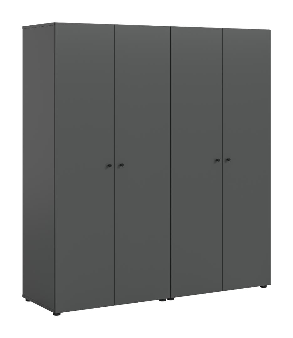 Darwin Kleiderschrank 4 Türen Anthrazit.