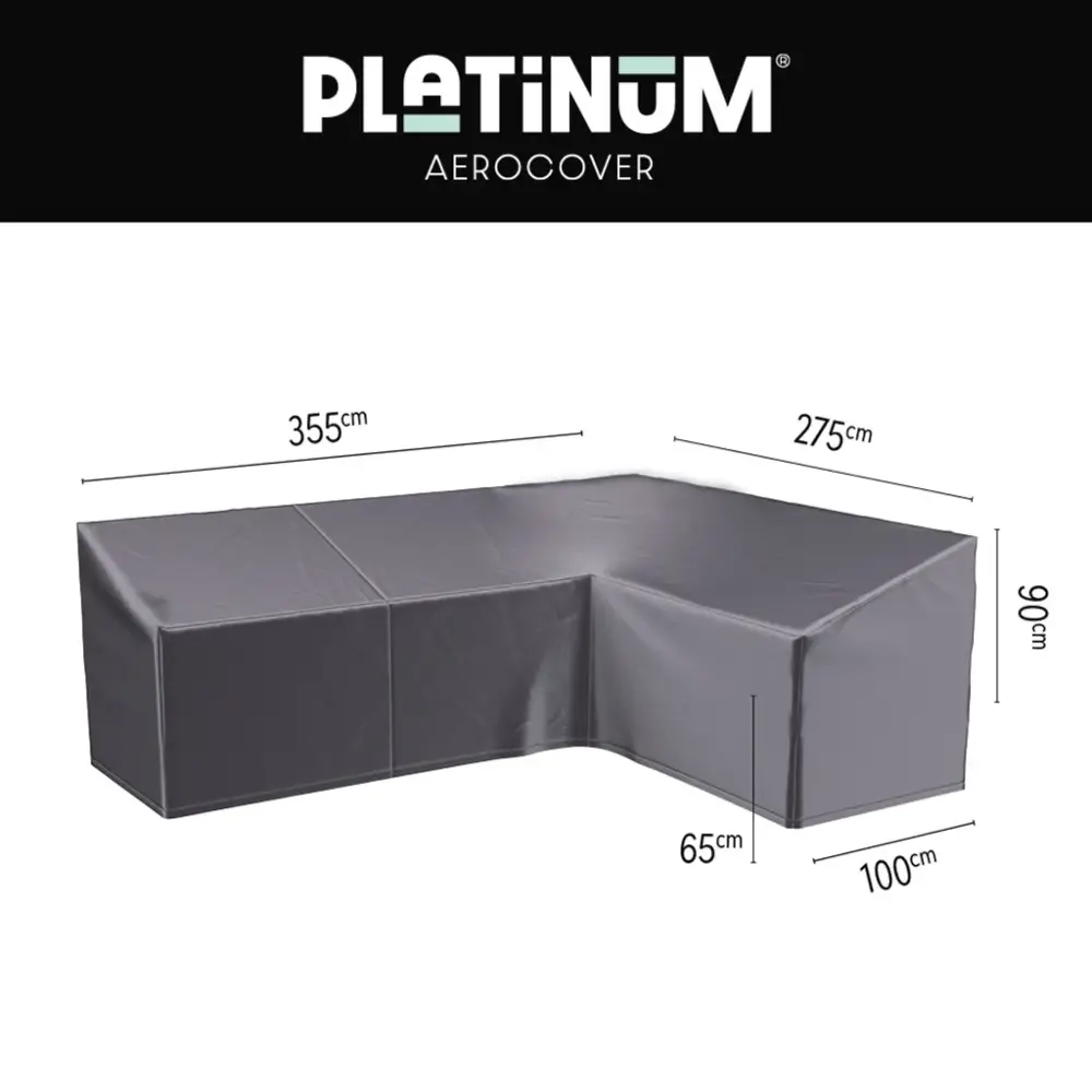Platinum Aerocover, Lounge-Abdeckung L HB 355x275x100xH65/90 Rechts Aerocover Anthrazit