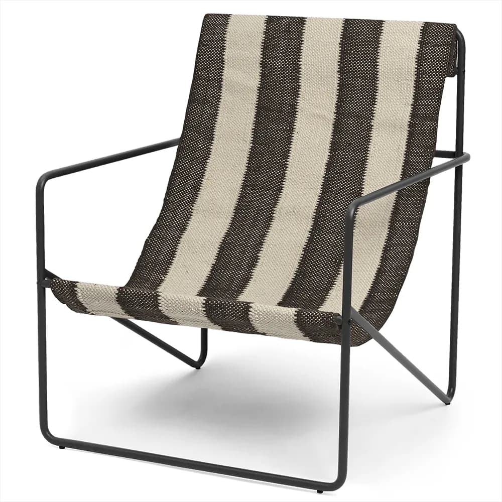 Ferm Living, Desert Lounge Sessel Black/Off-white/Chocolate