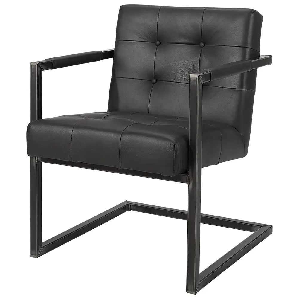 Jed Armchair Leather Anthracite