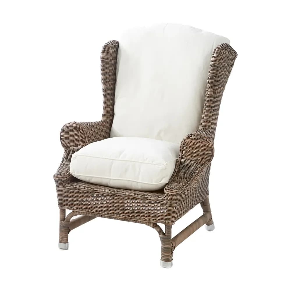 Riviera Maison, Nicolas Ohrensessel aus künstlichem rattan